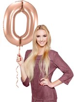 Ballon aluminium - Numéro - 0 - Or rose - 86cm - Sans remplissage
