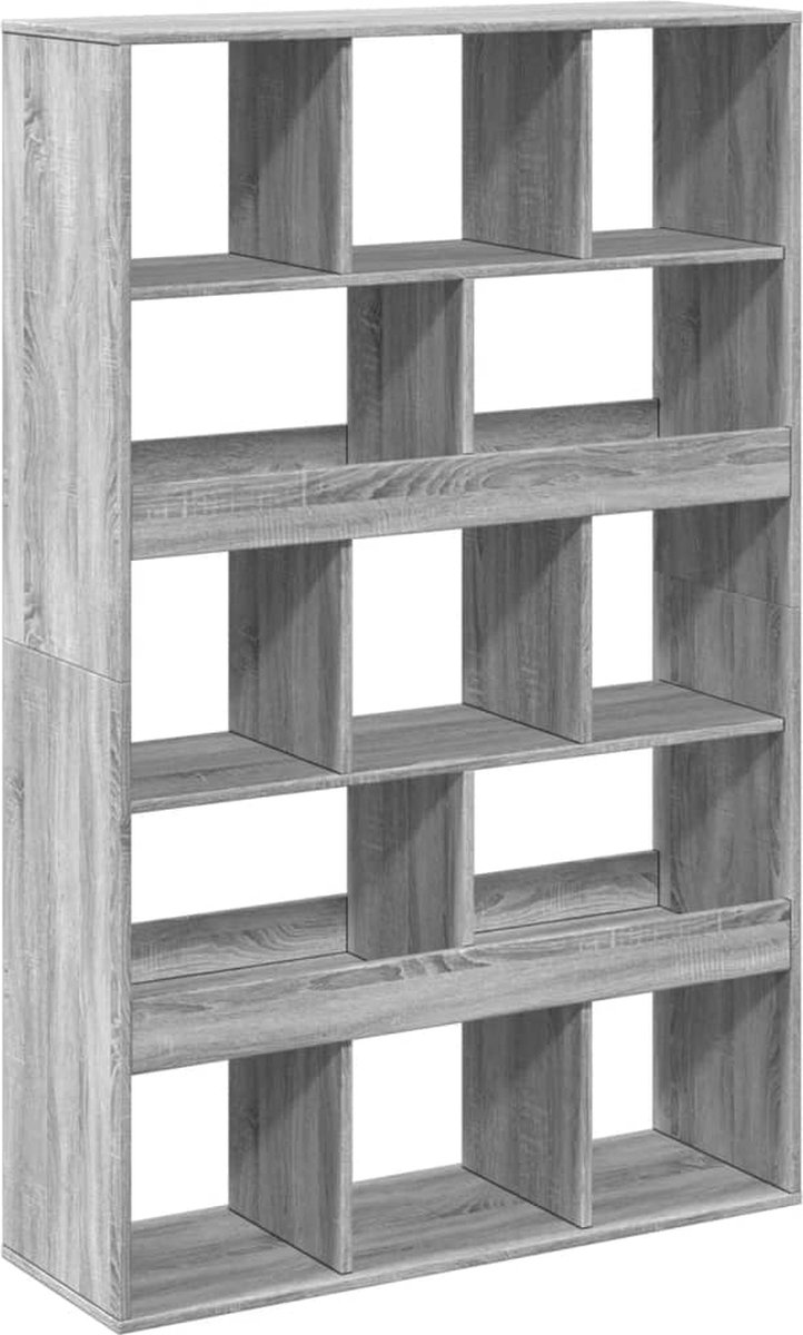vidaXL Boekenkast - 100x33x156,5 - cm - bewerkt - hout - grijs - sonoma - eikenkleur grijs sonoma eiken