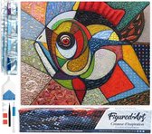 Figured' Art Diamond Painting set Adultes 40x50 cm Conception de poisson - 5D DIY Art diamant carré de forage complet - Toile roulée