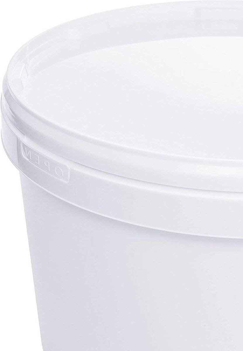 Goedkoopste 3 l emmer met deksel - wit - geschikt voor levensmiddelen - luchtdicht - lekvrij - geurneutraal - met handvat - 10 x 3 liter - stabiel bath bucket