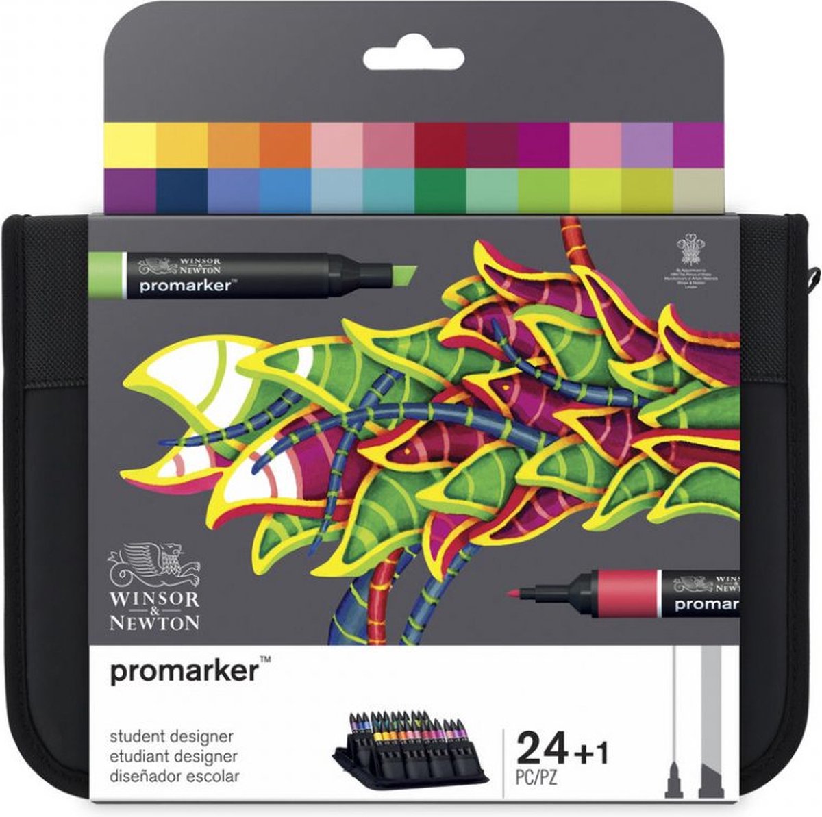 Winsor & Newton 0290030 Promarker 24-set in Wallet | Professionele 2-punts layoutmarkers & alcoholmarkers