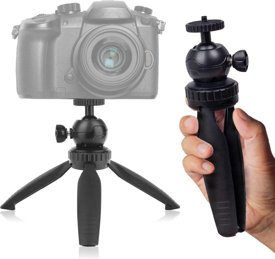 Overmax Tripod Stand Mini – Compact Verrijdbaar Statief – Tot 2 kg – 1/4” Schroefdraad – Inklapbaar tot 20 cm – Lichtgewicht & Duurzaam – Geschikt voor Projectoren, Camera’s en Meer – Verstelbare Beeldhoek – Voor Thuisbioscoop en Presentaties