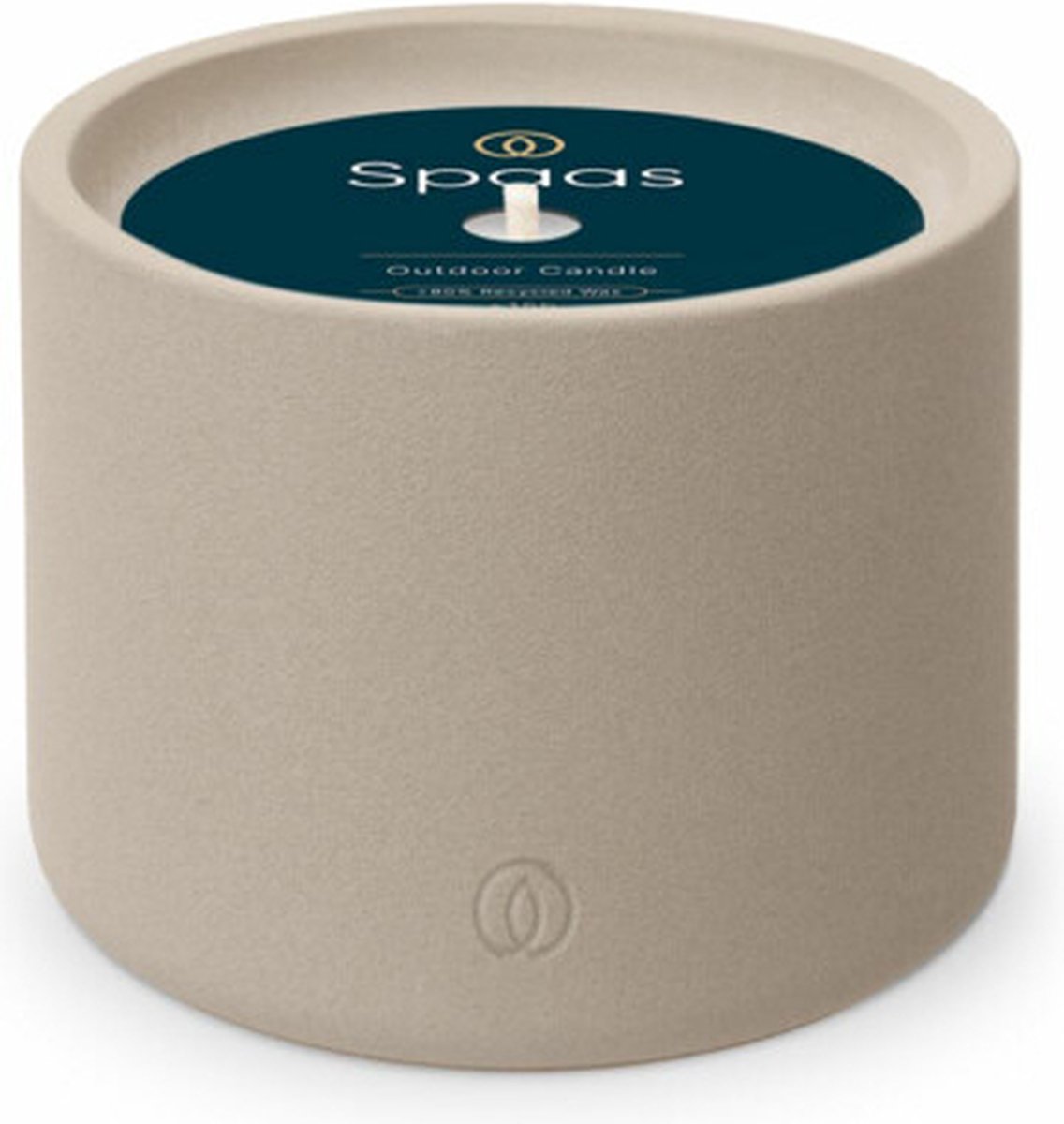 SPAAS Urban Flame Buitenkaars cementlook ± 15 branduren - 4 x 1 stuk - Voordeelverpakking crème