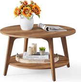 Acaza Table basse - Table basse ronde - 80 Ø cm - Hauteur 45 cm - Marron Miel
