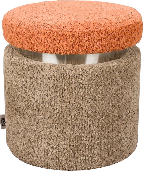 Dutchbone Sen Pouf Marron Orange - Marron