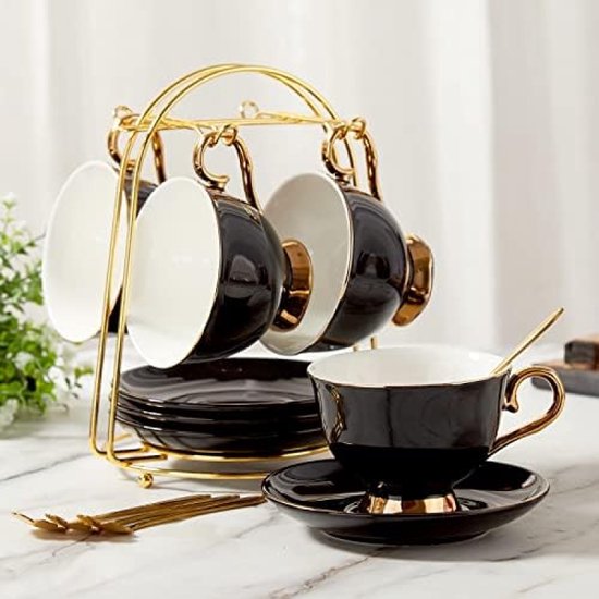Set van 6 kop en schotels, illy caffè collectie 2002