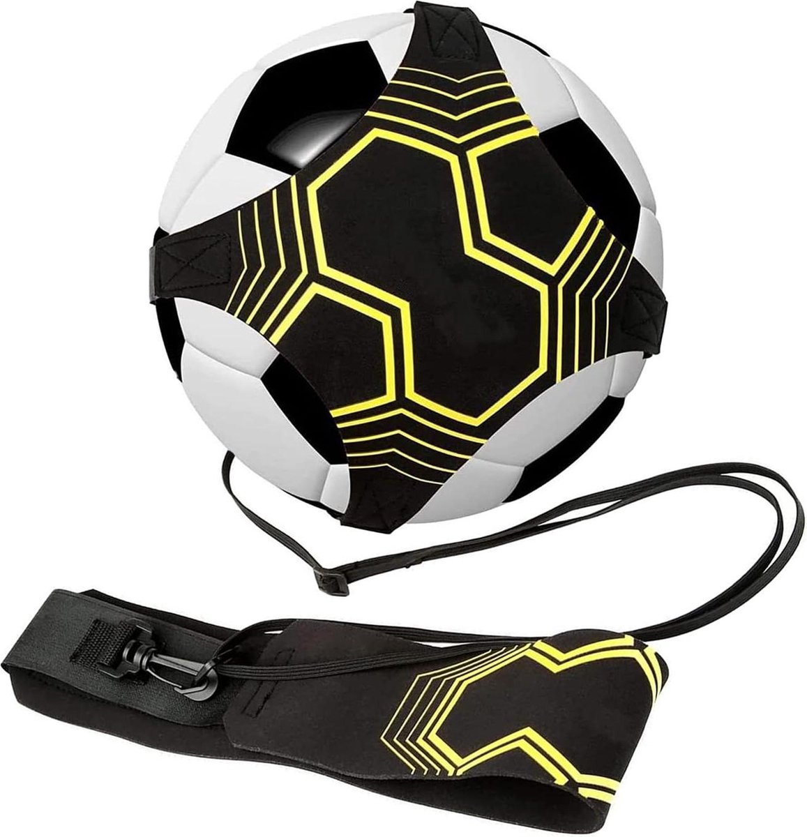Individuele voetbaltrainer met verstelbare riem Voetbalvolleybal rugby trainingsaccessoires Voetbaltrainingshulp voor kinderen en volwassenen Voetalbal trainingsmateriaal