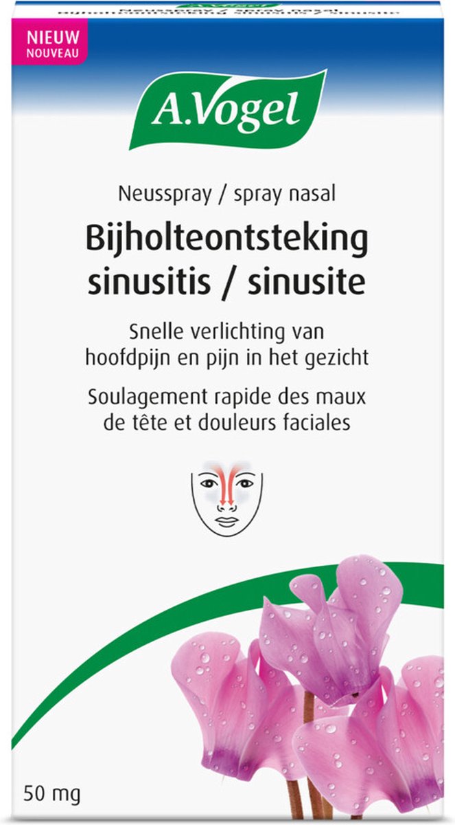 Goedkoopste A.Vogel Bijholteontsteking - Snelle verlichting van hoofdpijn en pijn in het gezicht - 50 mg
