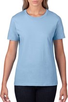 Basic ronde hals t-shirt licht blauw voor dames - Casual shirts - Dameskleding t-shirt licht blauw 2XL (44/56)
