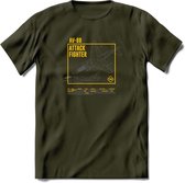 AV-8B Vliegtuig T-Shirt | Unisex leger Kleding | Dames - Heren Straaljager shirt | Army F16 | Grappig bouwpakket Cadeau | - Leger Groen - L