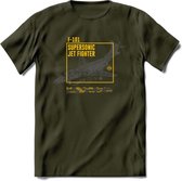 F-101 Vliegtuig T-Shirt | Unisex leger Kleding | Dames - Heren Straaljager shirt | Army F16 | Grappig bouwpakket Cadeau | - Leger Groen - XXL