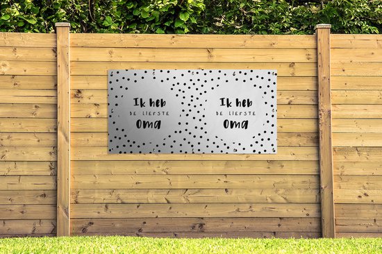 Décoration murale murale d'extérieur 'J'ai la grand-mère la plus douce' - Proverbes - Citations - 160x80 cm - Toile de jardin