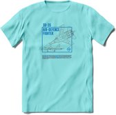 SU-35 Vliegtuig T-Shirt | Unisex leger Kleding | Dames - Heren Straaljager shirt | Army F16 | Grappig bouwpakket Cadeau | - Licht Blauw - L