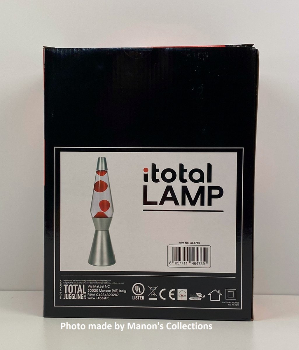 I-total - Lampe à lave fusée - argent/rose - cire de rose - 40 X