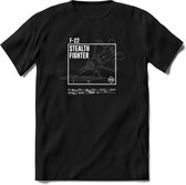 F-22 Vliegtuig T-Shirt | Unisex leger Kleding | Dames - Heren Straaljager shirt | Army F16 | Grappig bouwpakket Cadeau | - Zwart - XXL