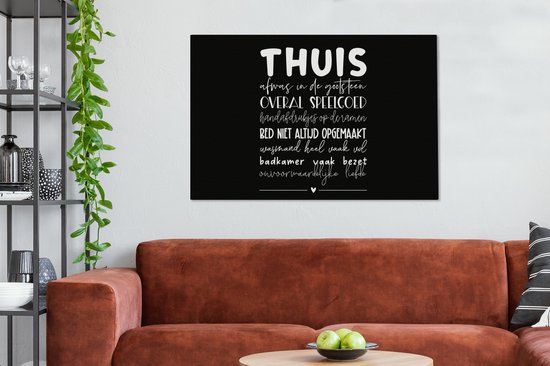 Peinture Sur Toile At Home - Proverbes - Coeur - 140x90 cm - Décoration murale