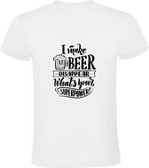 I make beer disappear. What's your superpower? | Heren T-shirt | Wit | Ik laat bier verdwijnen. Wat is jouw superkracht? | Krachten | Bierpul | Beker | Borrel | Grappig