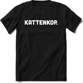 Kattenkop - Katten T-Shirt Kleding Cadeau | Dames - Heren - Unisex | Kat / Dieren shirt | Grappig Verjaardag kado | Tshirt Met Print | - Zwart - XXL