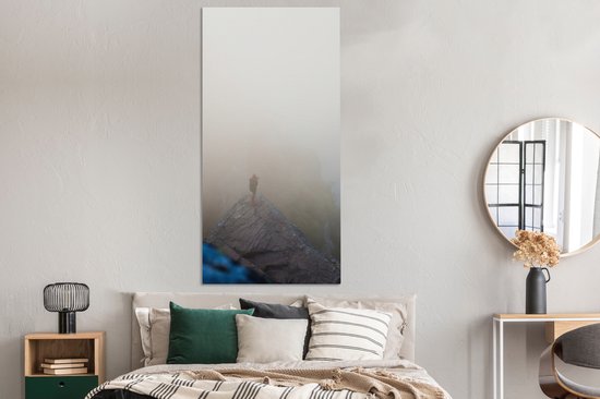 Tableau sur toile Un voyageur dans la brume - 80x160 cm - Décoration murale