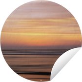 Tuincirkel Zonsondergang aan zee - 150x150 cm - Ronde Tuinposter - Buiten