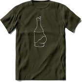 Bierbuik Bier T-Shirt | Unisex Kleding | Dames - Heren Feest shirt | Drank | Grappig Verjaardag Cadeau tekst | - Leger Groen - L