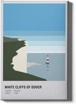 Walljar - White Cliffs Of Dover United Kingdom Day - Muurdecoratie - Canvas schilderij