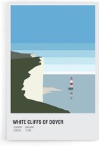 Walljar - White Cliffs Of Dover United Kingdom Day - Muurdecoratie - Poster