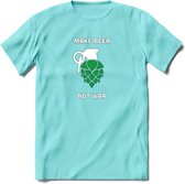 Make Beer Not War Bier T-Shirt | Unisex Kleding | Dames - Heren Feest shirt | Drank | Grappig Verjaardag Cadeau tekst | - Licht Blauw - L