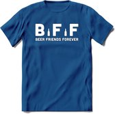 Bier Friends Forever BFF T-Shirt | Unisex Kleding | Dames - Heren Feest shirt | Drank | Grappig Verjaardag Cadeau tekst | - Donker Blauw - M