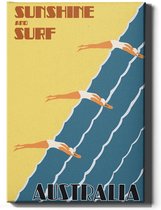 Walljar - Australië Sunshine And Surf - Muurdecoratie - Canvas schilderij