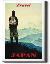 Walljar - Japan Vintage Travel - Muurdecoratie - Canvas schilderij