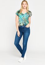 LOLALIZA T-shirt met tropische print - Zwart - Maat M