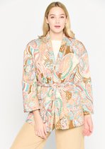 LOLALIZA Gewatteerde kimono - Beige - Maat XL