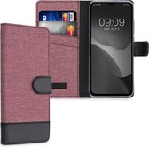 kwmobile telefoonhoesje voor Xiaomi Redmi 9C - Hoesje met pasjeshouder in oudroze / zwart - Case met portemonnee