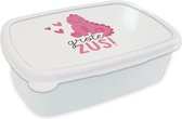 Broodtrommel Wit - Lunchbox - Brooddoos - Zussen - Zus - Grote zus! - Quotes - Spreuken - 18x12x6 cm - Volwassenen