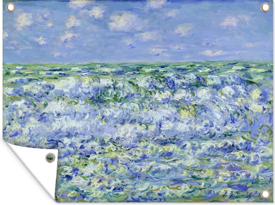 Tuin decoratie Waves Breaking - Schilderij van Claude Monet - 40x30 cm - Tuindoek - Buitenposter