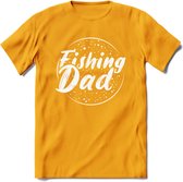 Fishing Dad - Vissen T-Shirt | Grappig Verjaardag Vis Hobby Cadeau Shirt | Dames - Heren - Unisex | Tshirt Hengelsport Kleding Kado - Geel - 3XL