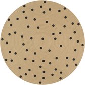 vidaXL Vloerkleed handgemaakt met print polkadot 150 cm jute