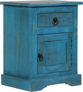 Decoways - Nachtkastje 40x30x50 cm massief mangohout blauw