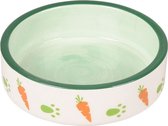 Flamingo eet- en drinkpot iggy wit groen oranje - keramisch - 8.5cm l x 8.5cm b x 3cm h