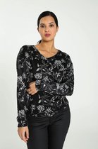 Cassis Dames Truitje met bloemenprint - Trui - Maat 38/40