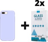 Siliconen Backcover Hoesje iPhone 6 Plus/6s Plus Paars - 2x Gratis Screen Protector - Telefoonhoesje - Smartphonehoesje