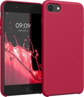 kwmobile telefoonhoesje voor Apple iPhone SE (2022) / iPhone SE (2020) / iPhone 8 / iPhone 7 - Hoesje met siliconen coating - Smartphone case in kersrood