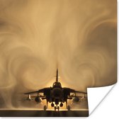 Poster Een straaljager bij een tornado - 50x50 cm