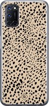 Oppo A52 hoesje siliconen - Stippen bruin abstract | Oppo A52 case | TPU backcover transparant