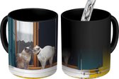 Magische Mok - Foto op Warmte Mok - Kat - Vensterbank - Raam - 350 ML