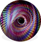 WallCircle - Wandcirkel - Muurcirkel - Kleurrijke vortex - Aluminium - Dibond - ⌀ 140 cm - Binnen en Buiten