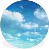 WallCircle - Wall Circle - Wall Circle Indoor - Nuages - Aquarelle - Été - 120x120 cm - Décoration murale - Peintures Ronds XXL