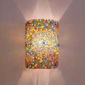 Oosterse mozaïek wandlamp | cilinder | multi color | beads