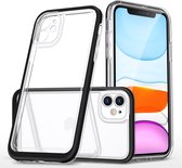 Hoesje Geschikt voor iPhone 11 hoesje transparant met bumper Zwart - Ultra Hybrid Hoesje Geschikt voor iPhone 11 case